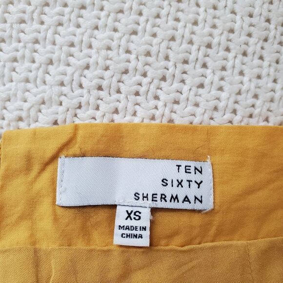 Ten Sixty Sherman Eyelet Detail High Waisted Yellow Shorts - Picture 12 of 15